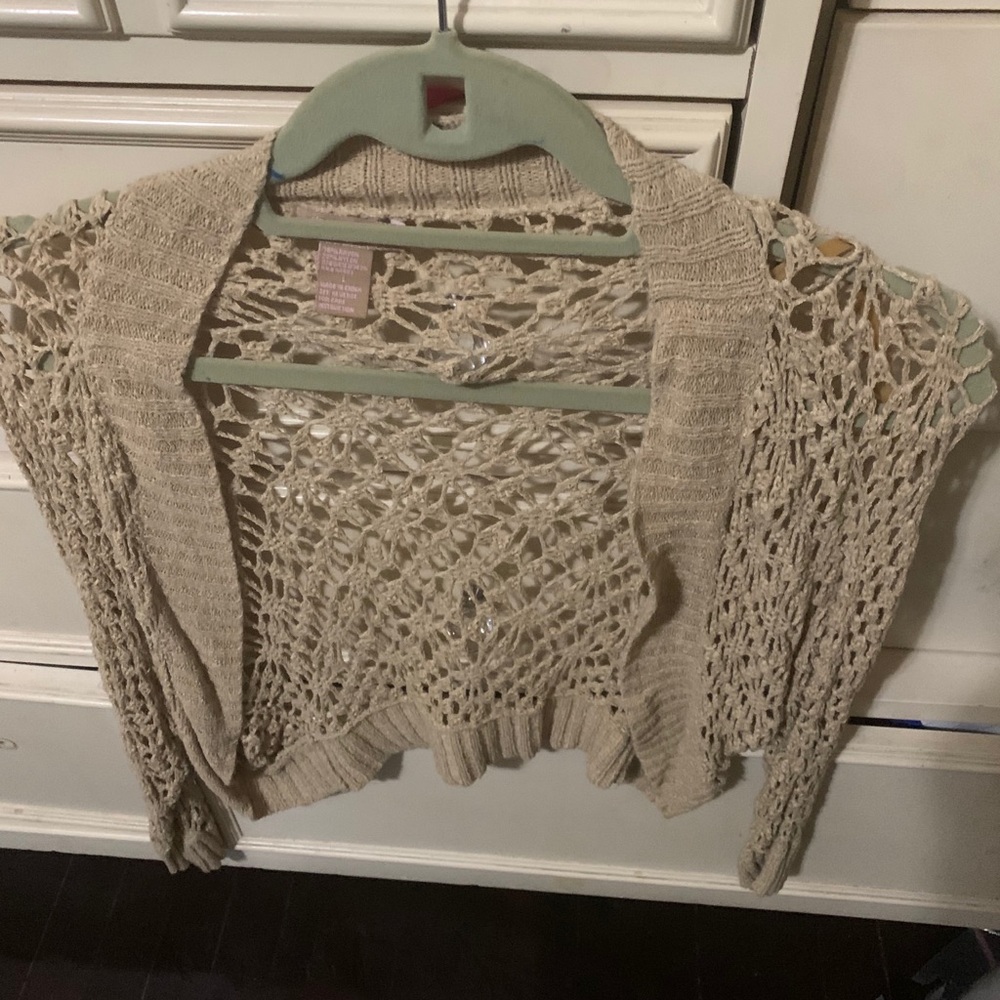 Women’s Tan crop cardigan